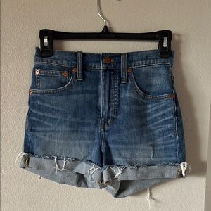 Madewell Classic Blue High-Rise Denim Shorts